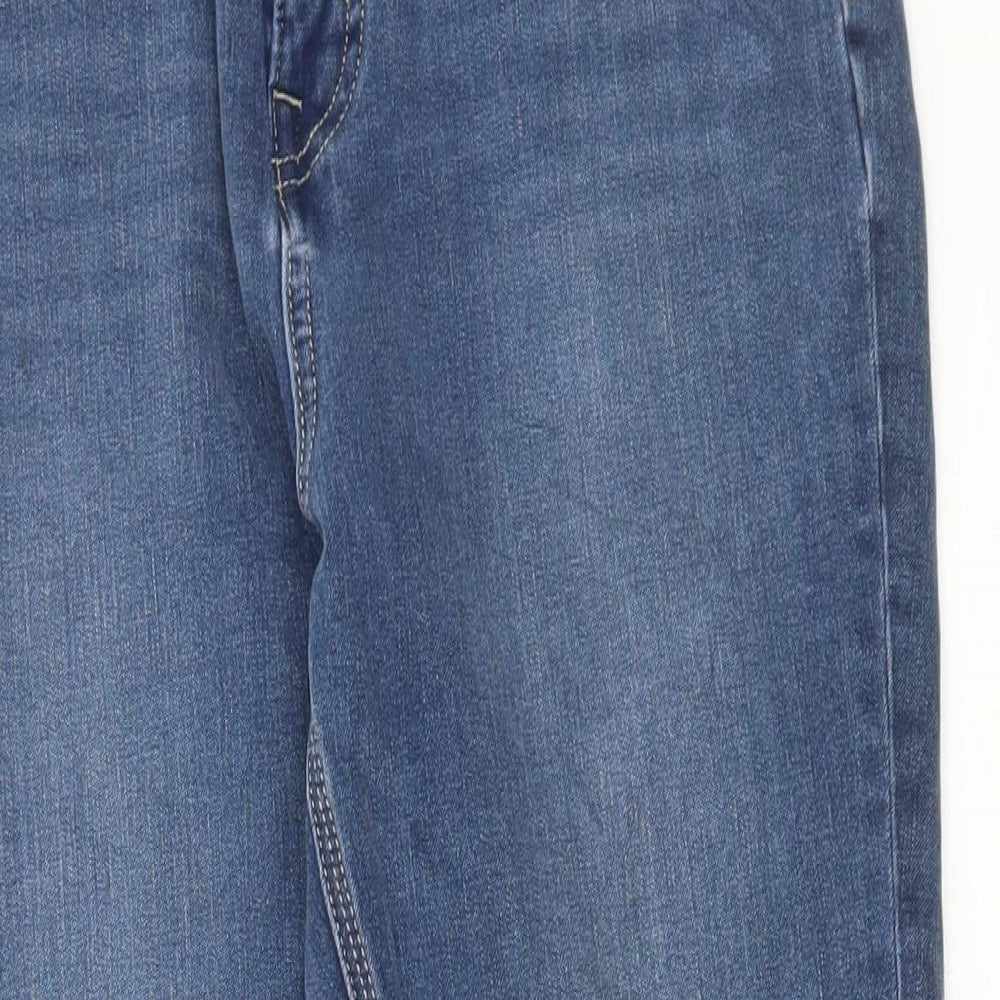 Marks and Spencer Womens Blue Cotton Skinny Jeans Size 32 in L26 in Regular Button