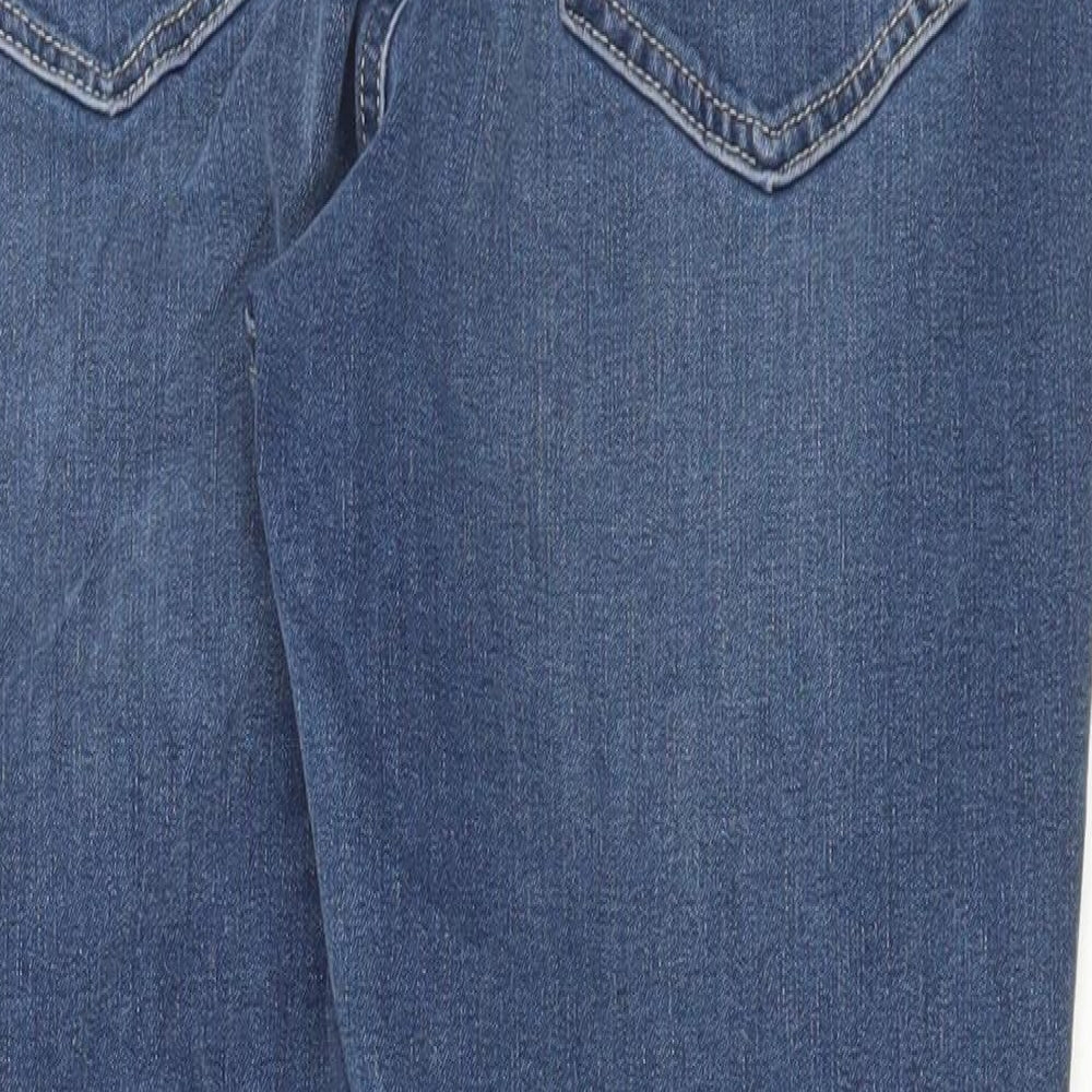 Marks and Spencer Womens Blue Cotton Skinny Jeans Size 32 in L26 in Regular Button