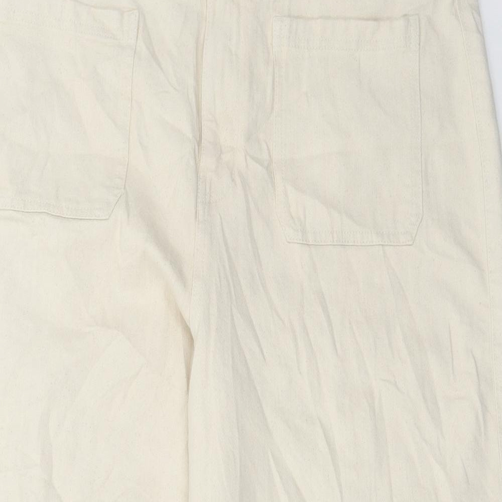 Marks and Spencer Womens Beige Cotton Cropped Jeans Size 20 L23 in Regular Buckle