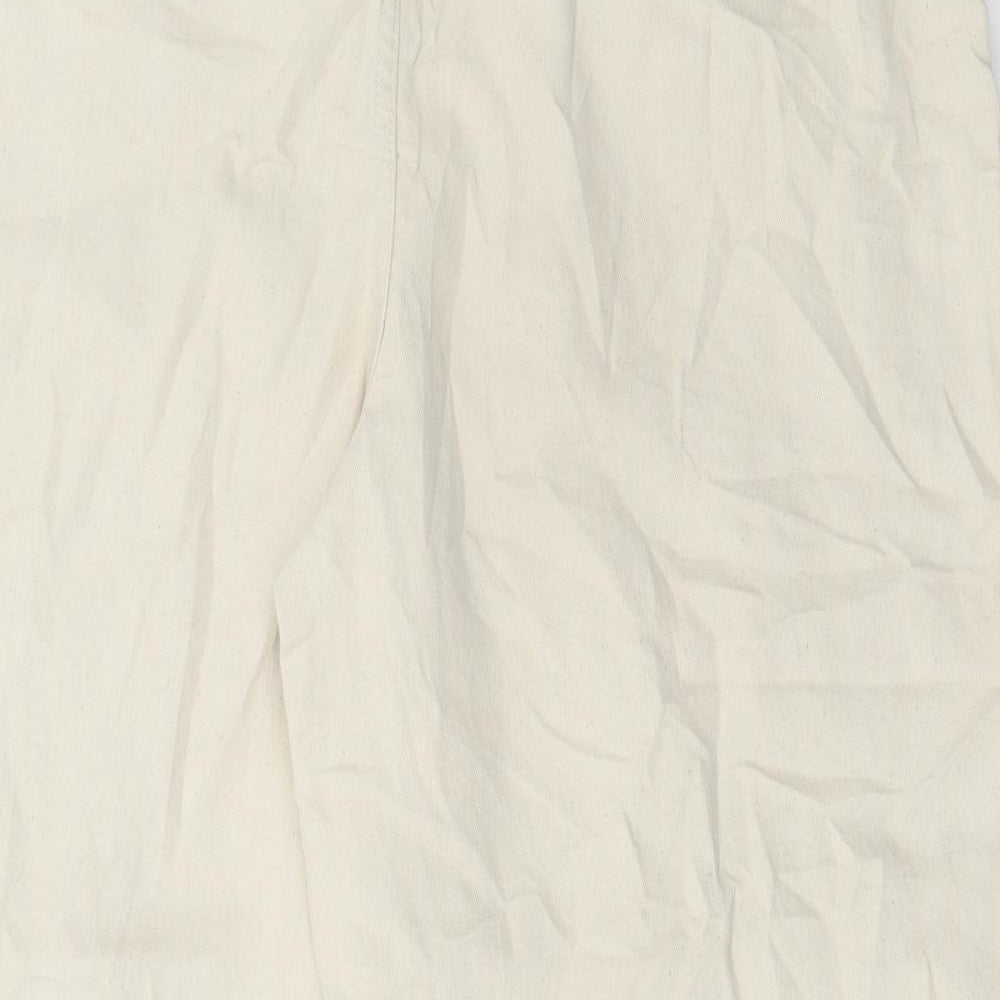 Marks and Spencer Womens Beige Cotton Cropped Jeans Size 20 L23 in Regular Buckle
