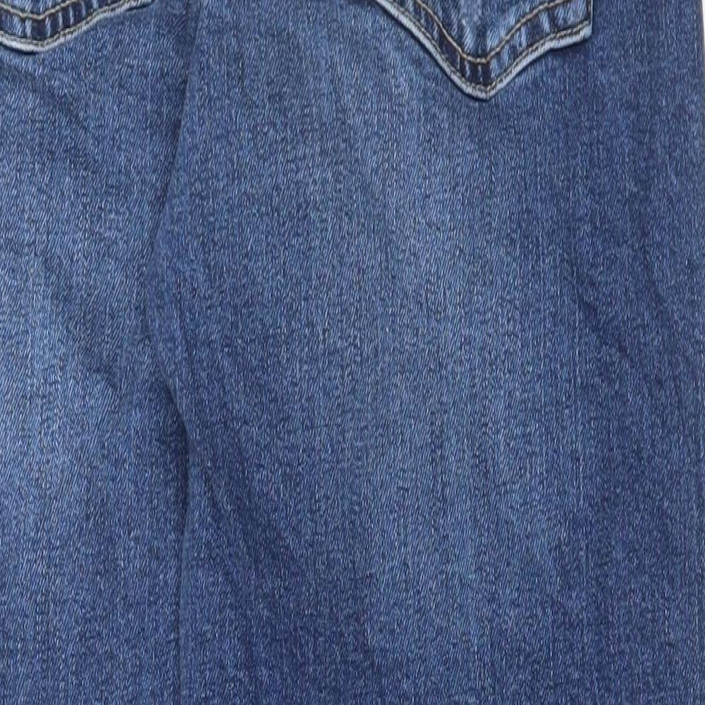 Marks and Spencer Womens Blue Cotton Mom Jeans Size 6 L27 in Regular Button