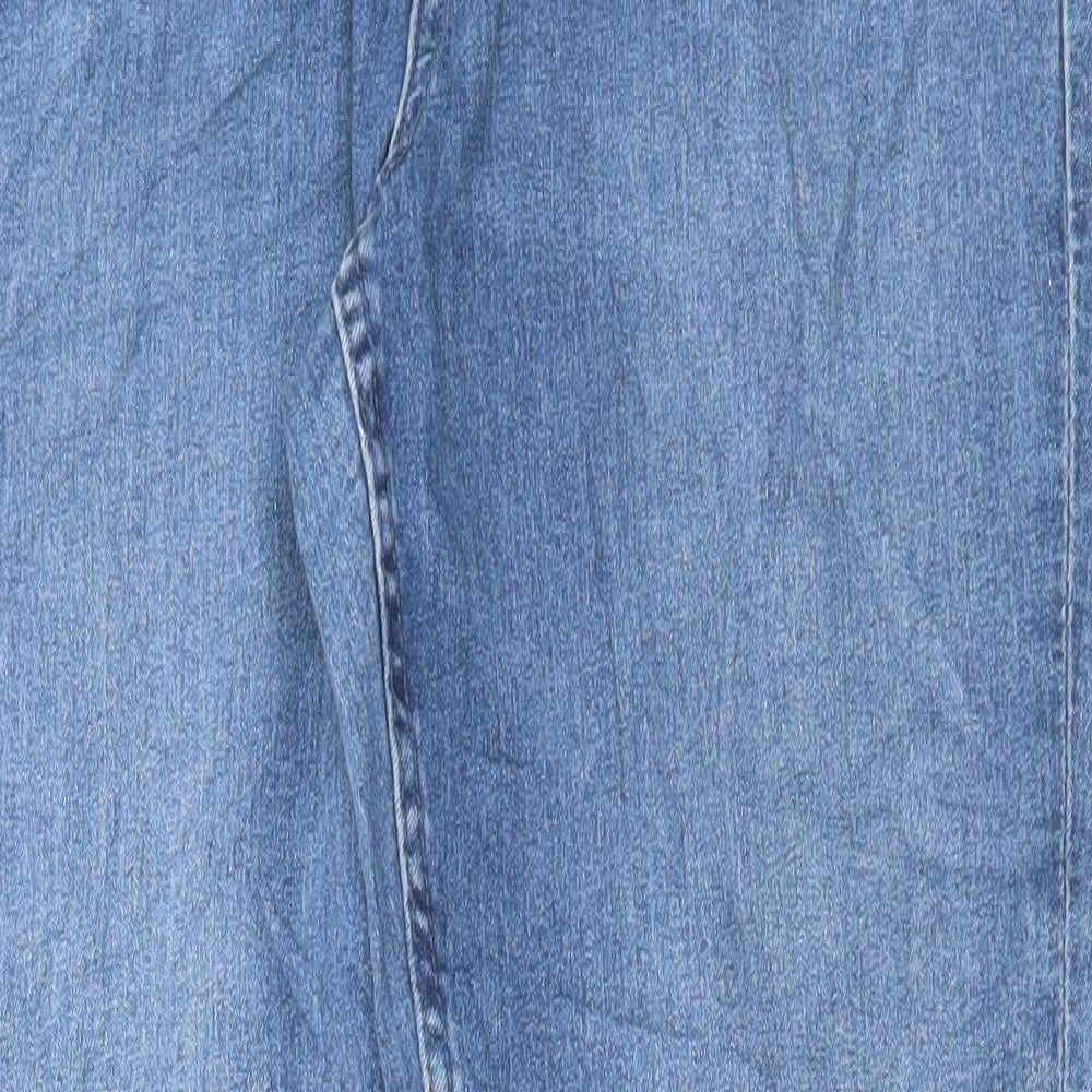 Marks and Spencer Womens Blue Cotton Skinny Jeans Size 14 L31 in Regular Button