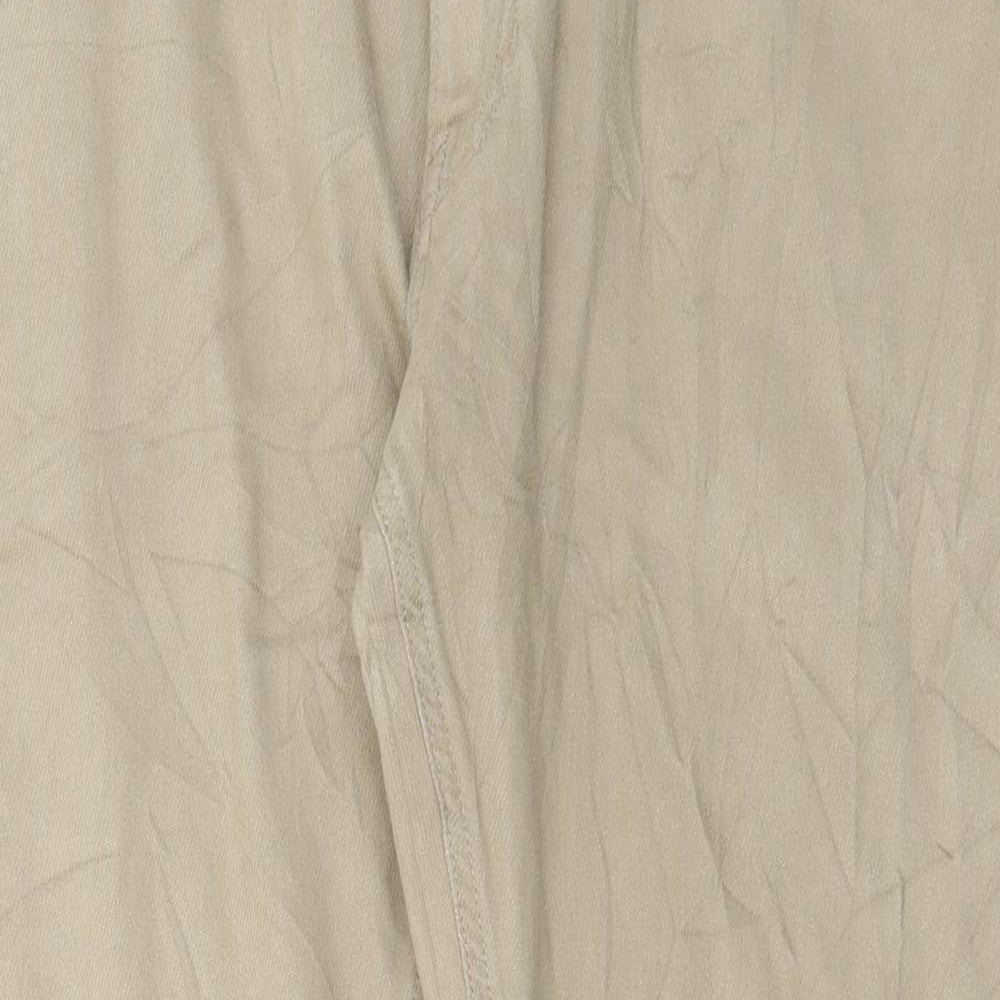 Marks and Spencer Mens Beige Cotton Chino Trousers Size 40 in L31 in Regular Button