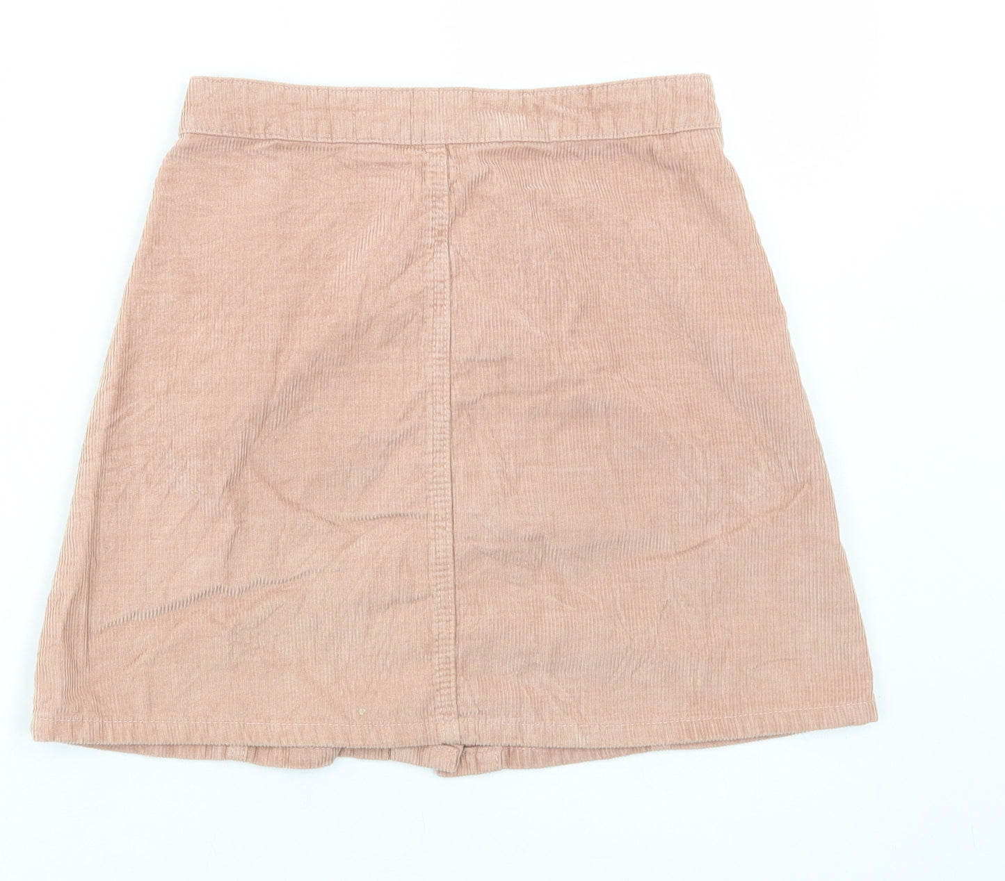 Denim & Co. Womens Pink Cotton Mini Skirt Size 6 Button