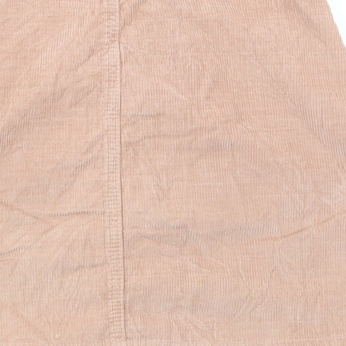 Denim & Co. Womens Pink Cotton Mini Skirt Size 6 Button