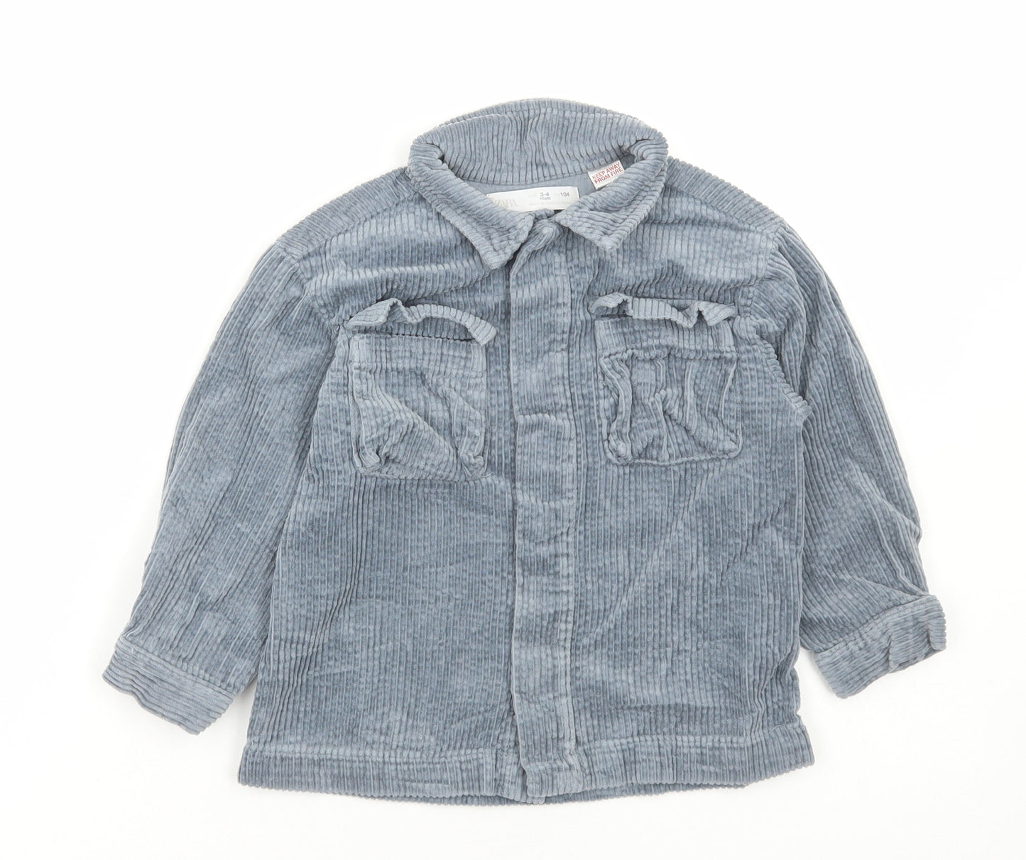 Zara Boys Grey Jacket Size 3-4 Years Snap