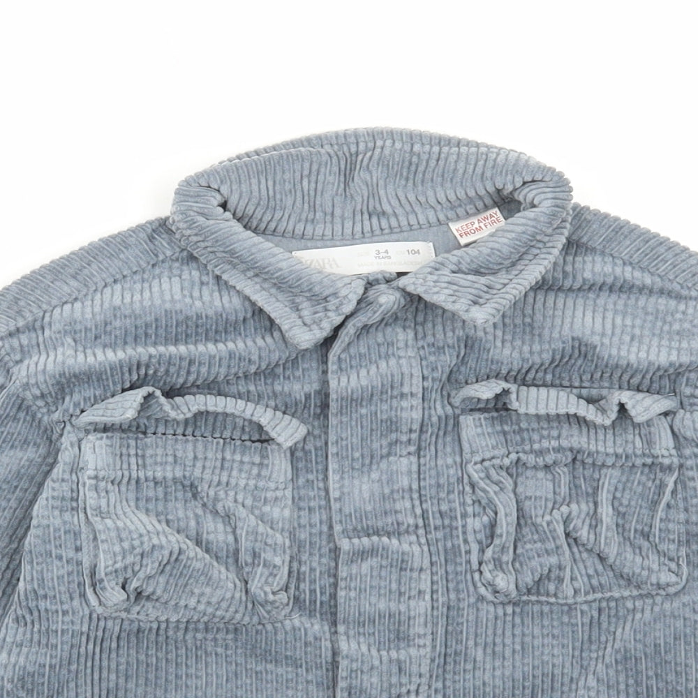 Zara Boys Grey Jacket Size 3-4 Years Snap