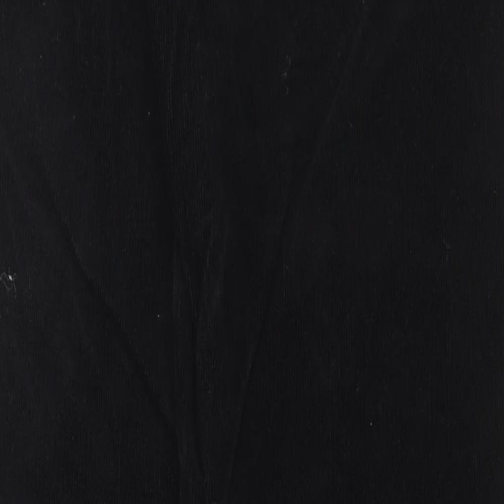Marks and Spencer Womens Black Cotton Trousers Size 12 L30 in Regular Button