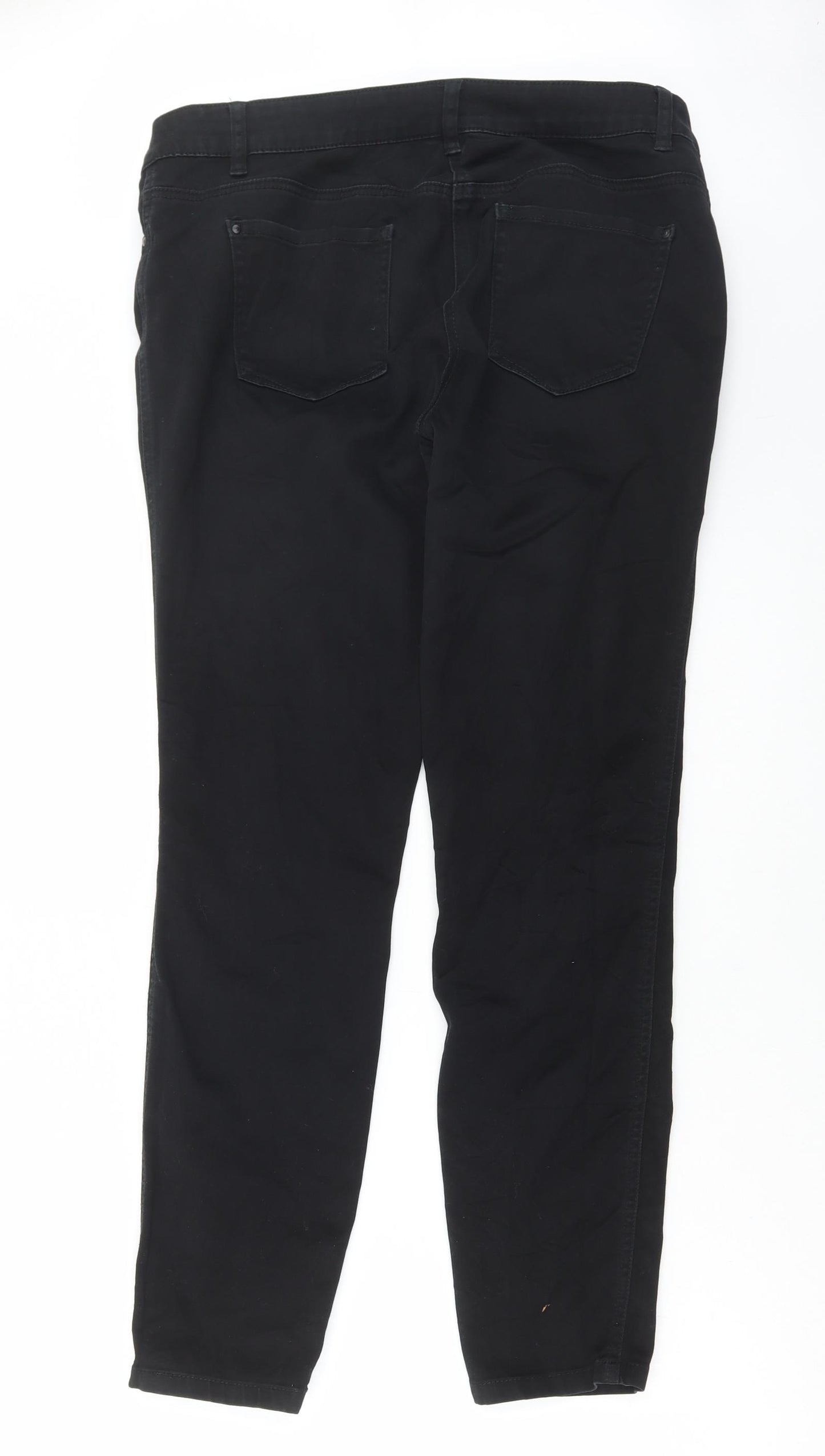 TU Womens Black Cotton Skinny Jeans Size 16 L29 in Regular Button