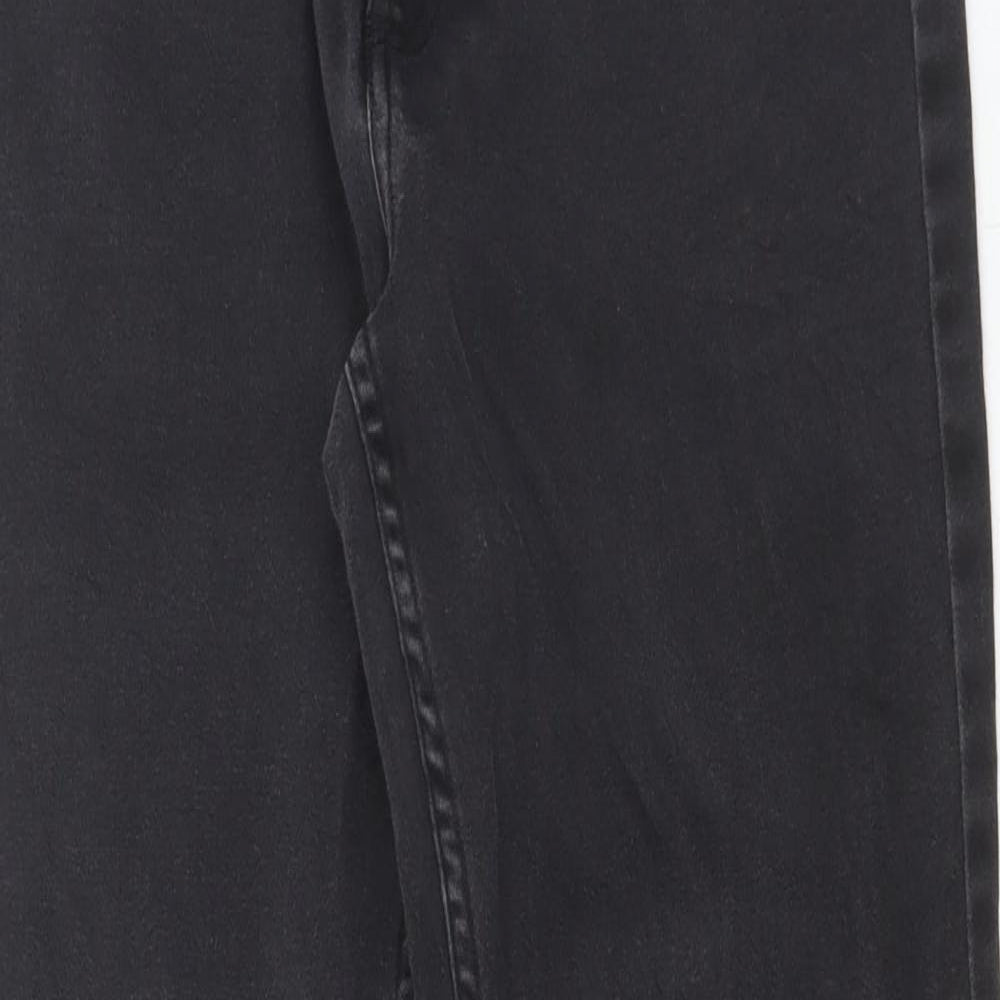 Marks and Spencer Womens Grey Cotton Straight Jeans Size 10 L27 in Regular Button