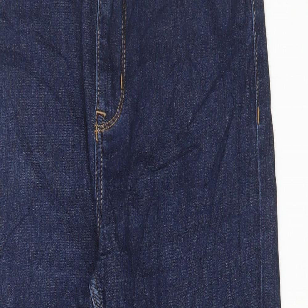 Marks and Spencer Womens Blue Cotton Cropped Jeans Size 8 L26 in Regular Button