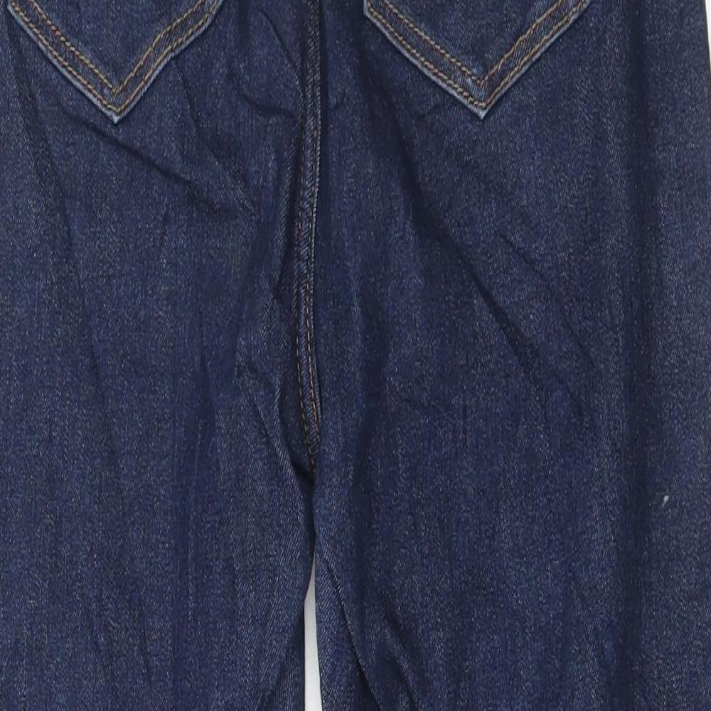 Marks and Spencer Womens Blue Cotton Cropped Jeans Size 8 L26 in Regular Button
