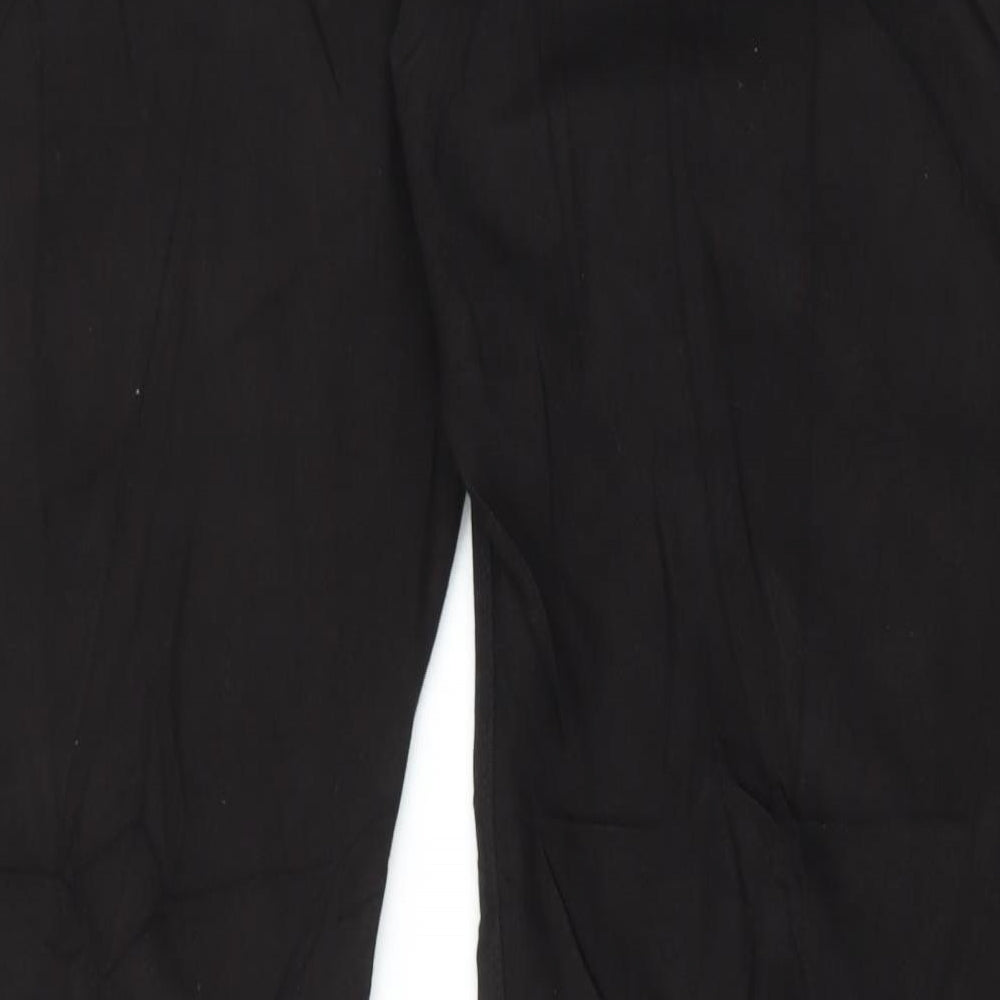 Marks and Spencer Mens Black Cotton Straight Jeans Size 50 in L35 in Regular Button