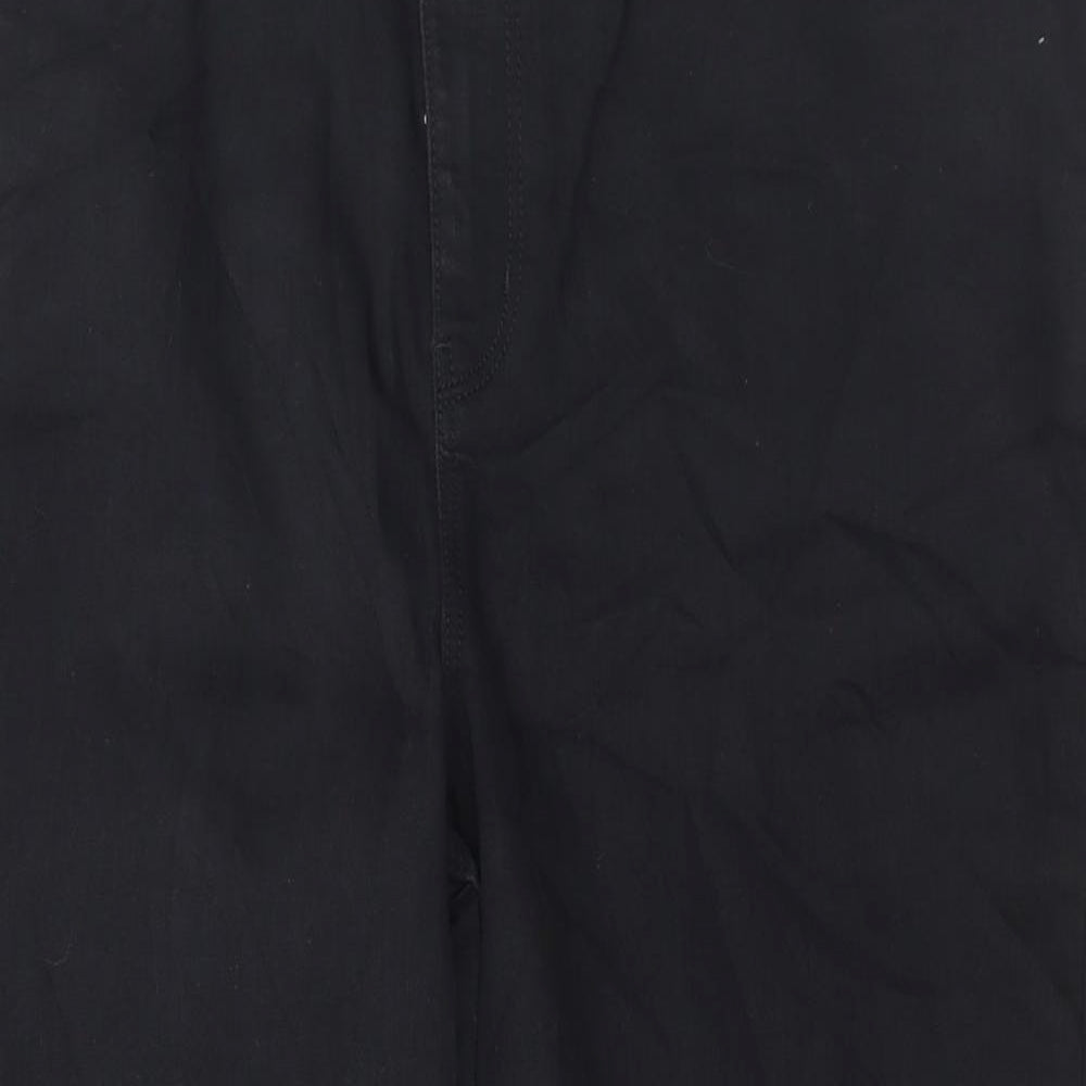Marks and Spencer Womens Black Cotton Cropped Jeans Size 22 L25 in Regular Button
