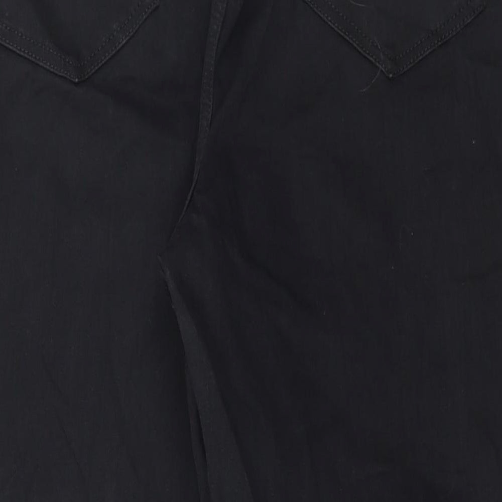 Marks and Spencer Womens Black Cotton Cropped Jeans Size 22 L25 in Regular Button