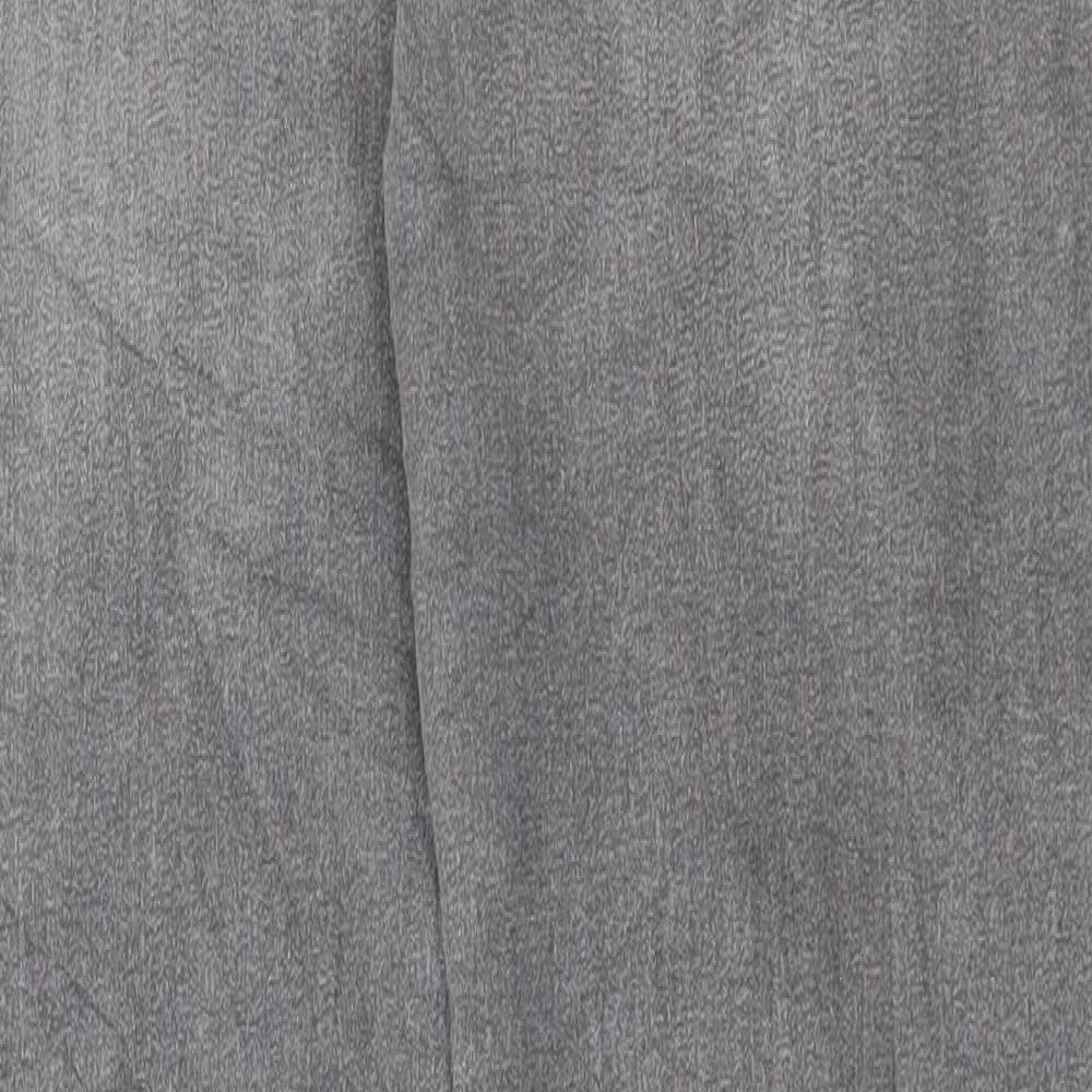 Marks and Spencer Womens Grey Cotton Straight Jeans Size 12 L28 in Regular Button
