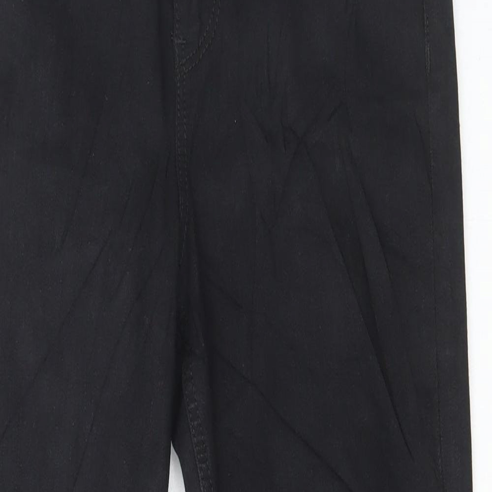 Marks and Spencer Womens Black Cotton Flared Jeans Size 8 L26 in Regular Button
