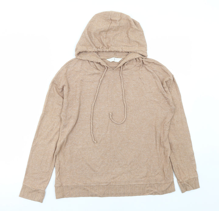Marks and Spencer Womens Beige Viscose Pullover Hoodie Size 6 Pullover