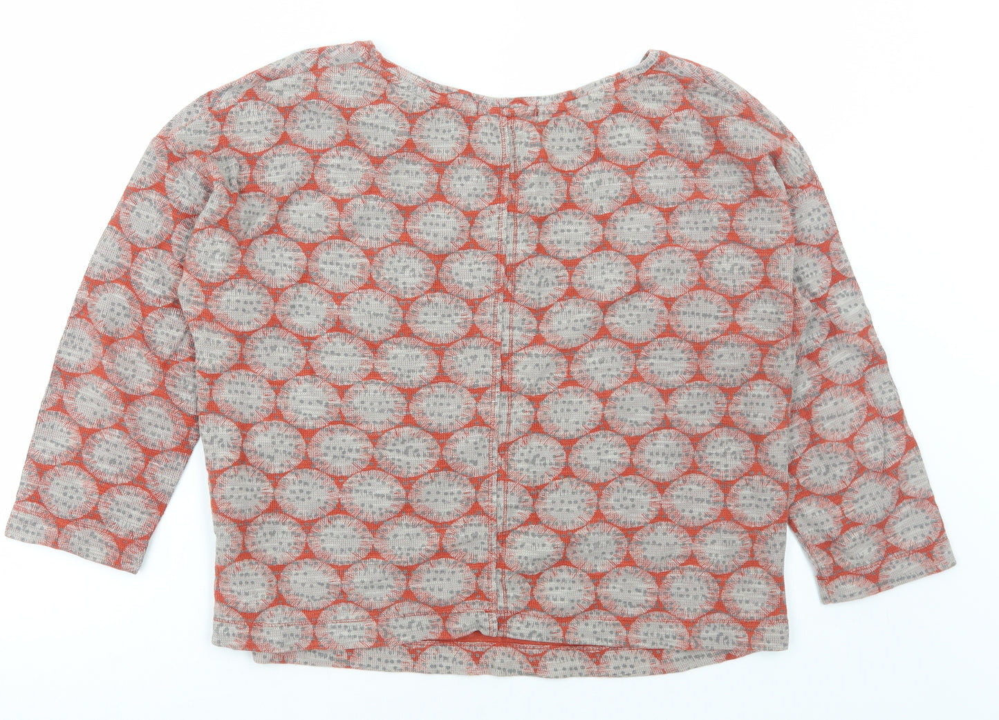 White Stuff Womens Multicoloured Round Neck Geometric Cotton Pullover Jumper Size 12