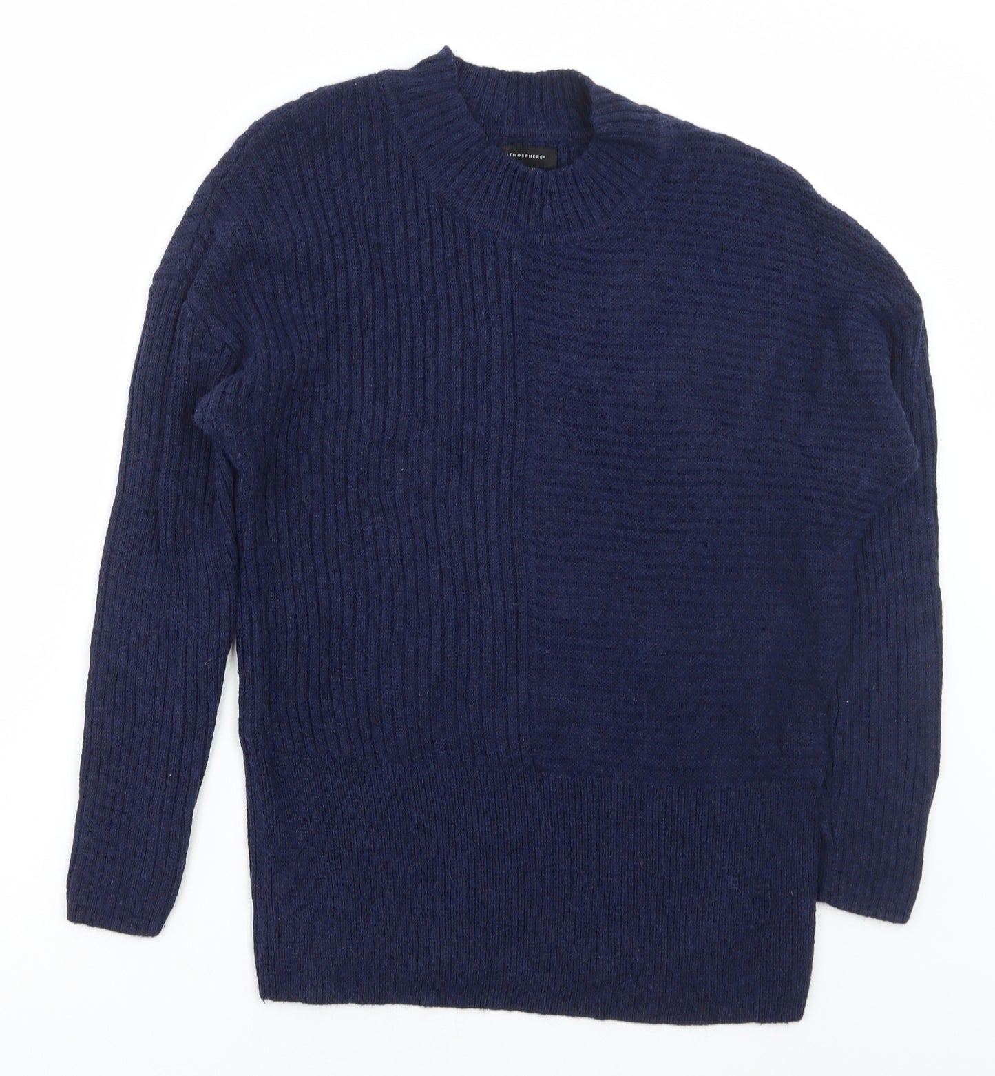 Atmosphere Womens Blue Boat Neck Cotton Pullover Jumper Size 16