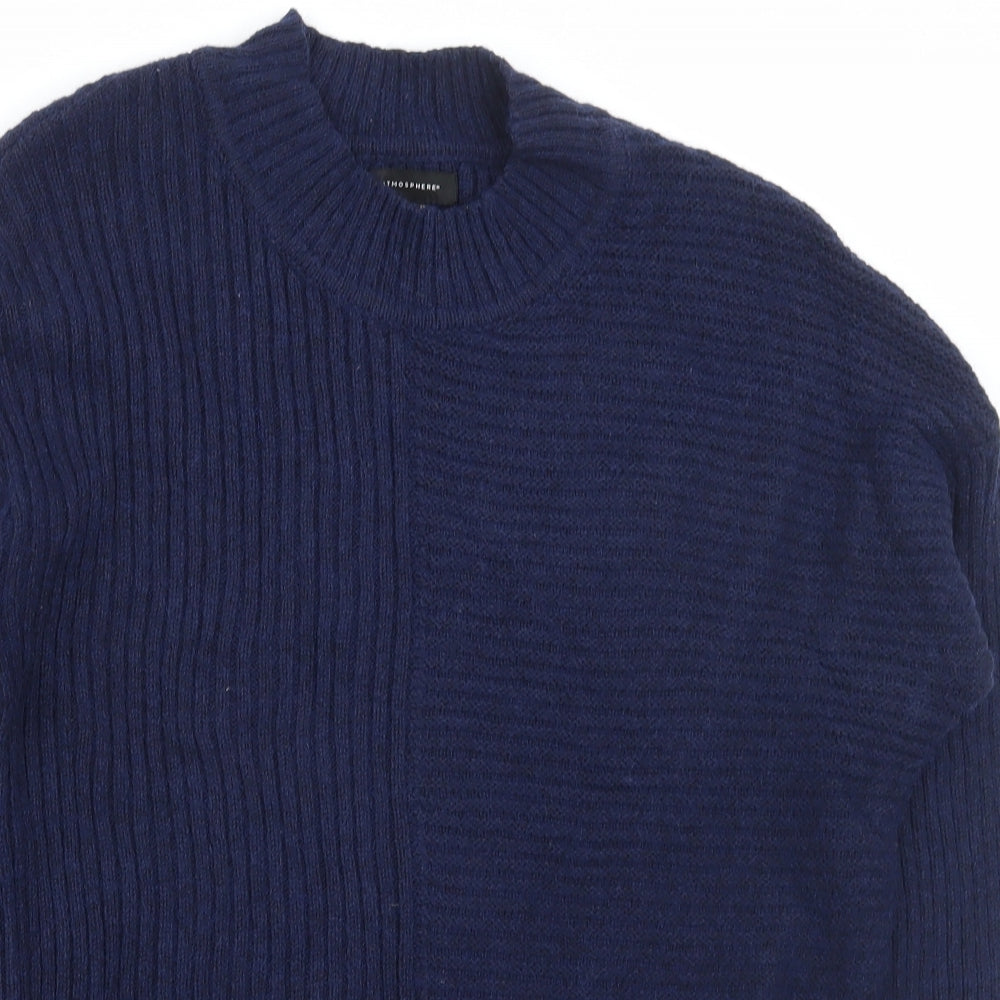 Atmosphere Womens Blue Boat Neck Cotton Pullover Jumper Size 16
