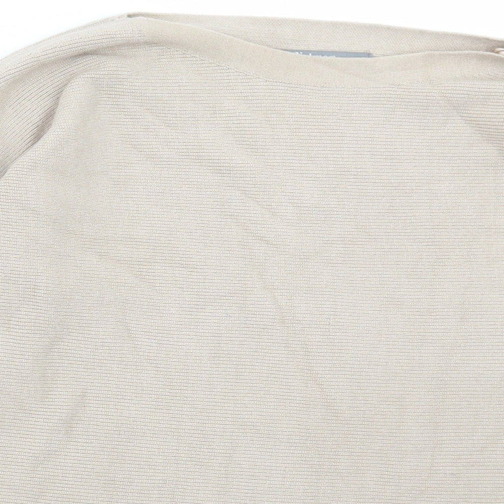 Nutmeg Womens Beige Mock Neck Viscose Pullover Jumper Size 8