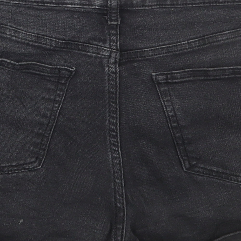 FOREVER 21 Womens Black Cotton Hot Pants Shorts Size 28 in Regular Button