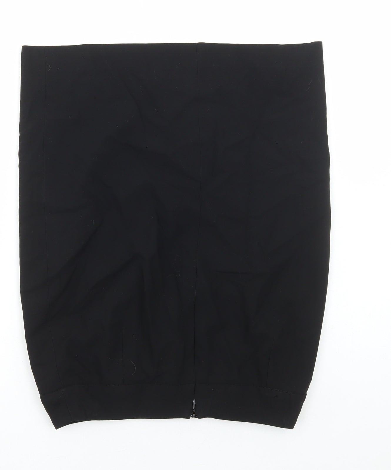 ARMANI Womens Black Polyester Straight & Pencil Skirt Size 10 Zip