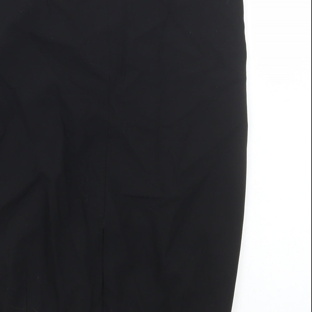 ARMANI Womens Black Polyester Straight & Pencil Skirt Size 10 Zip