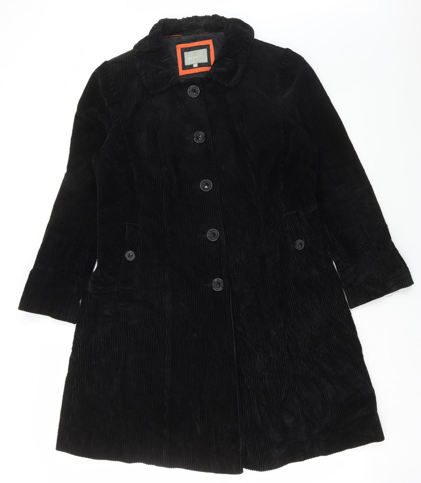 Marks and Spencer Womens Black Pea Coat Coat Size 16 Button