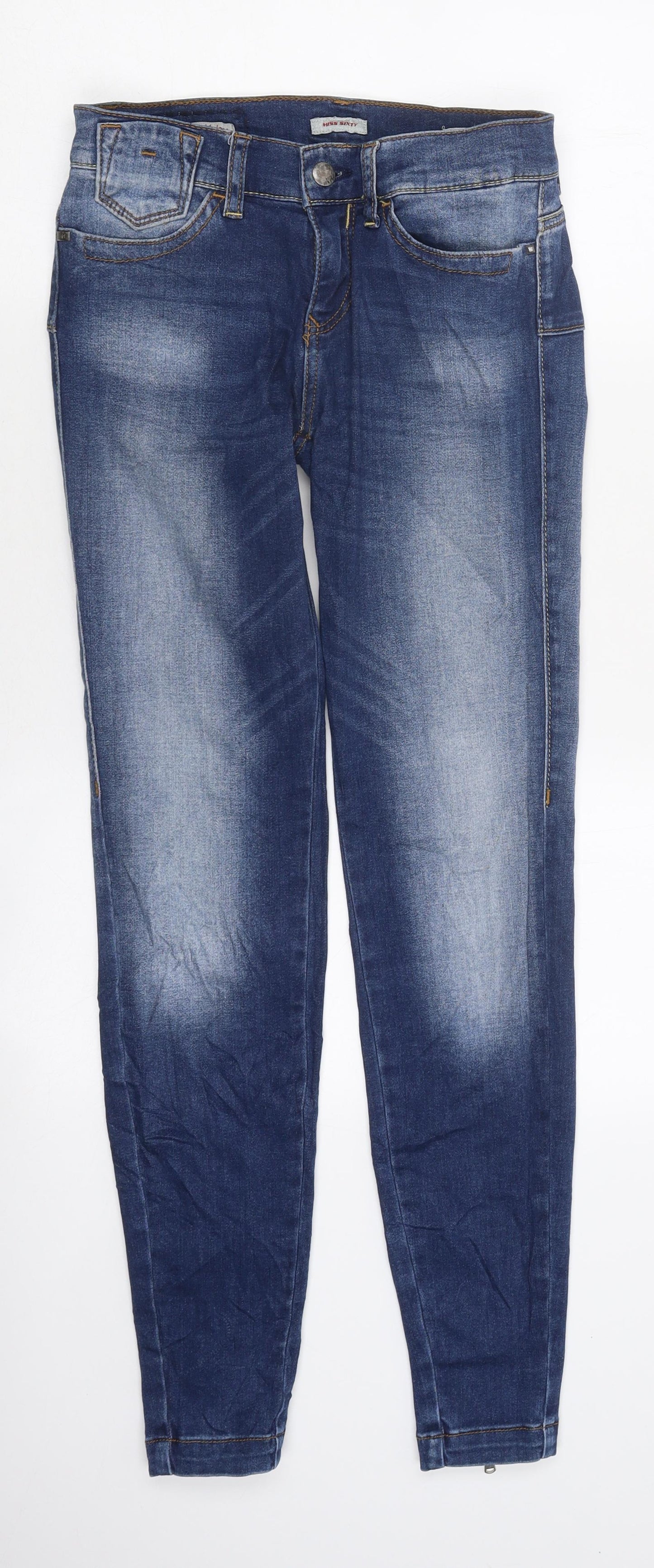 Miss Sixty Womens Blue 100% Cotton Skinny Jeans Size 27 L38 in Regular Zip - Push Up