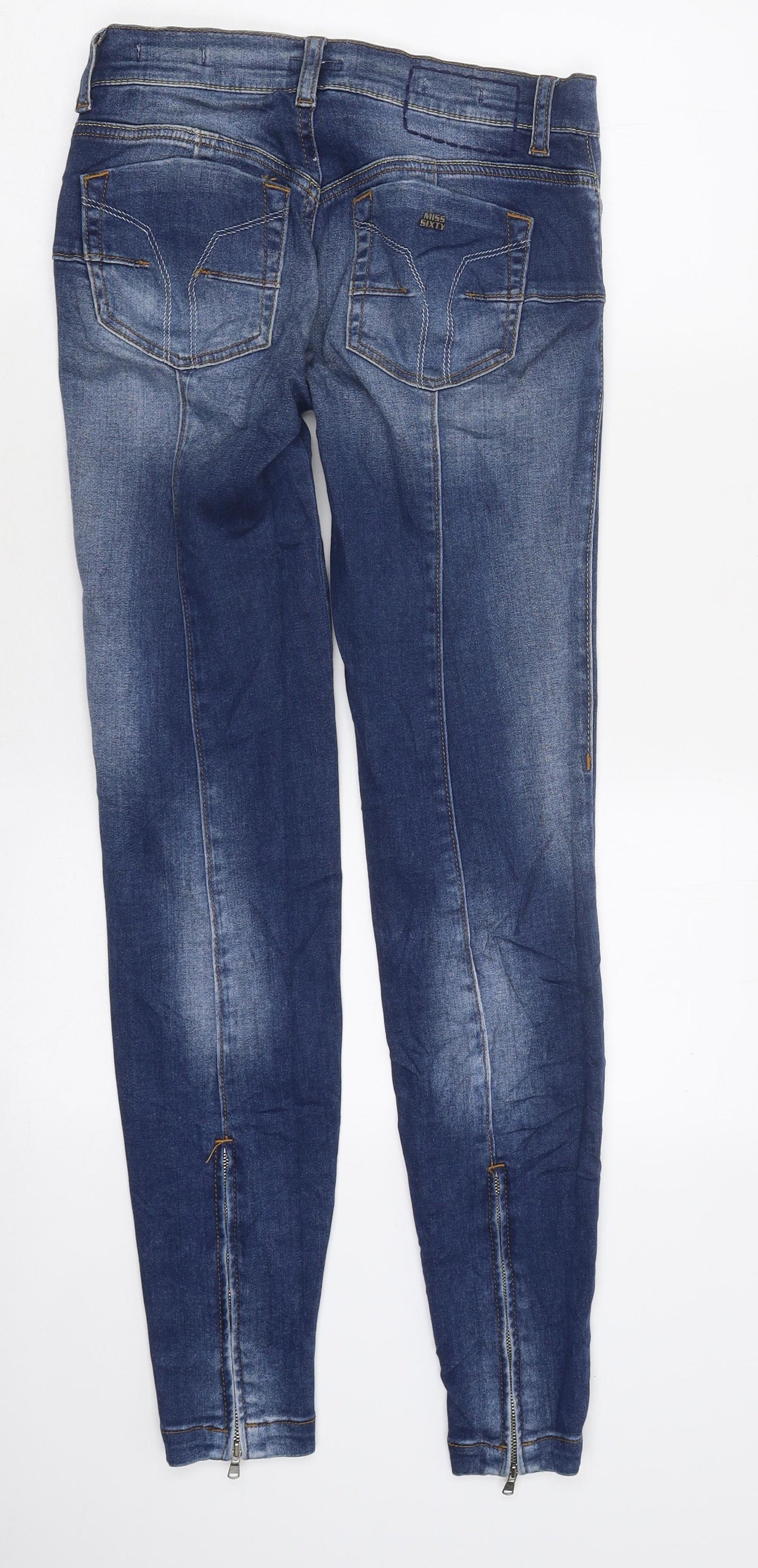 Miss Sixty Womens Blue 100% Cotton Skinny Jeans Size 27 L38 in Regular Zip - Push Up