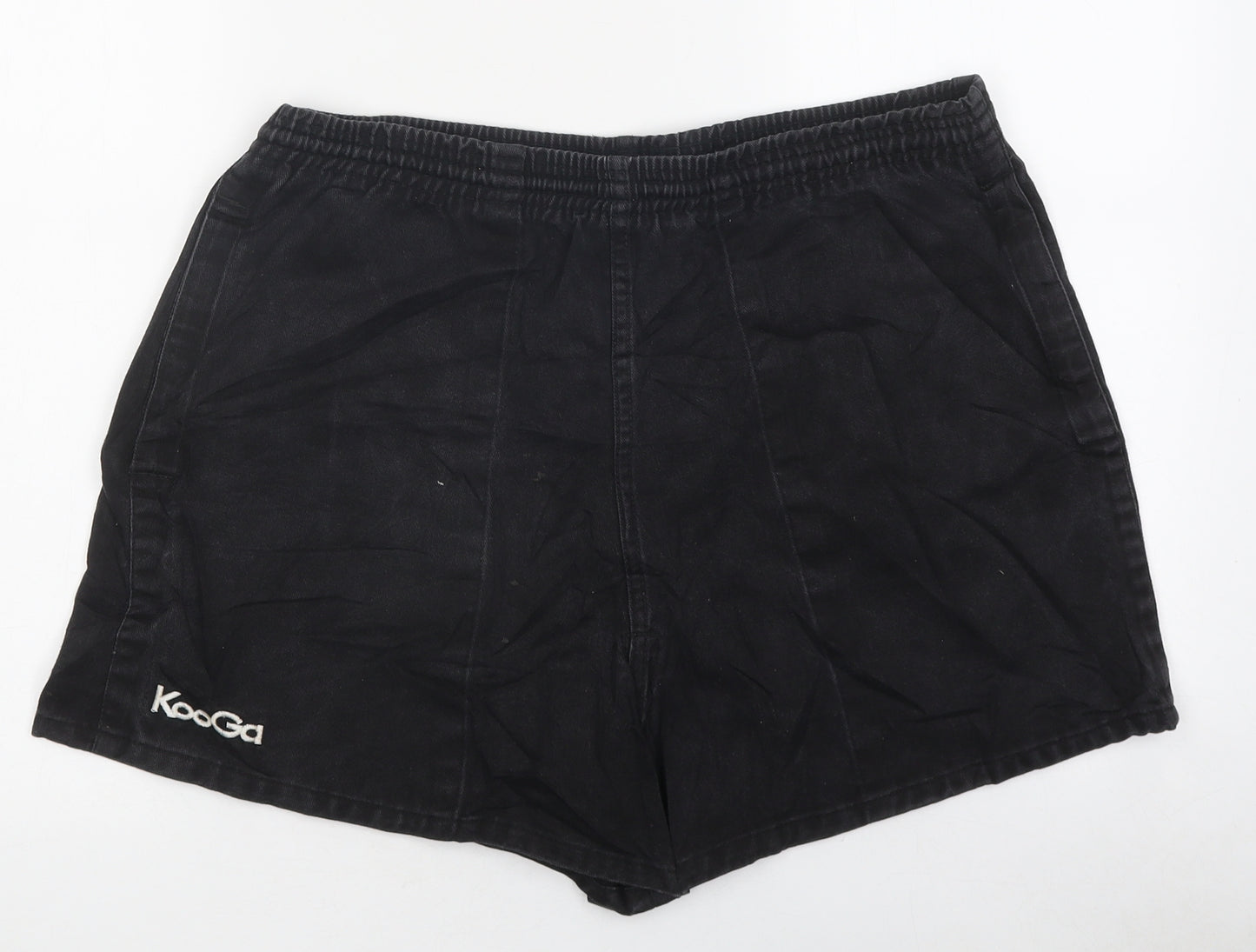 Kooga Womens Black 100% Cotton Sweat Shorts Size L L14 in Regular Pull On