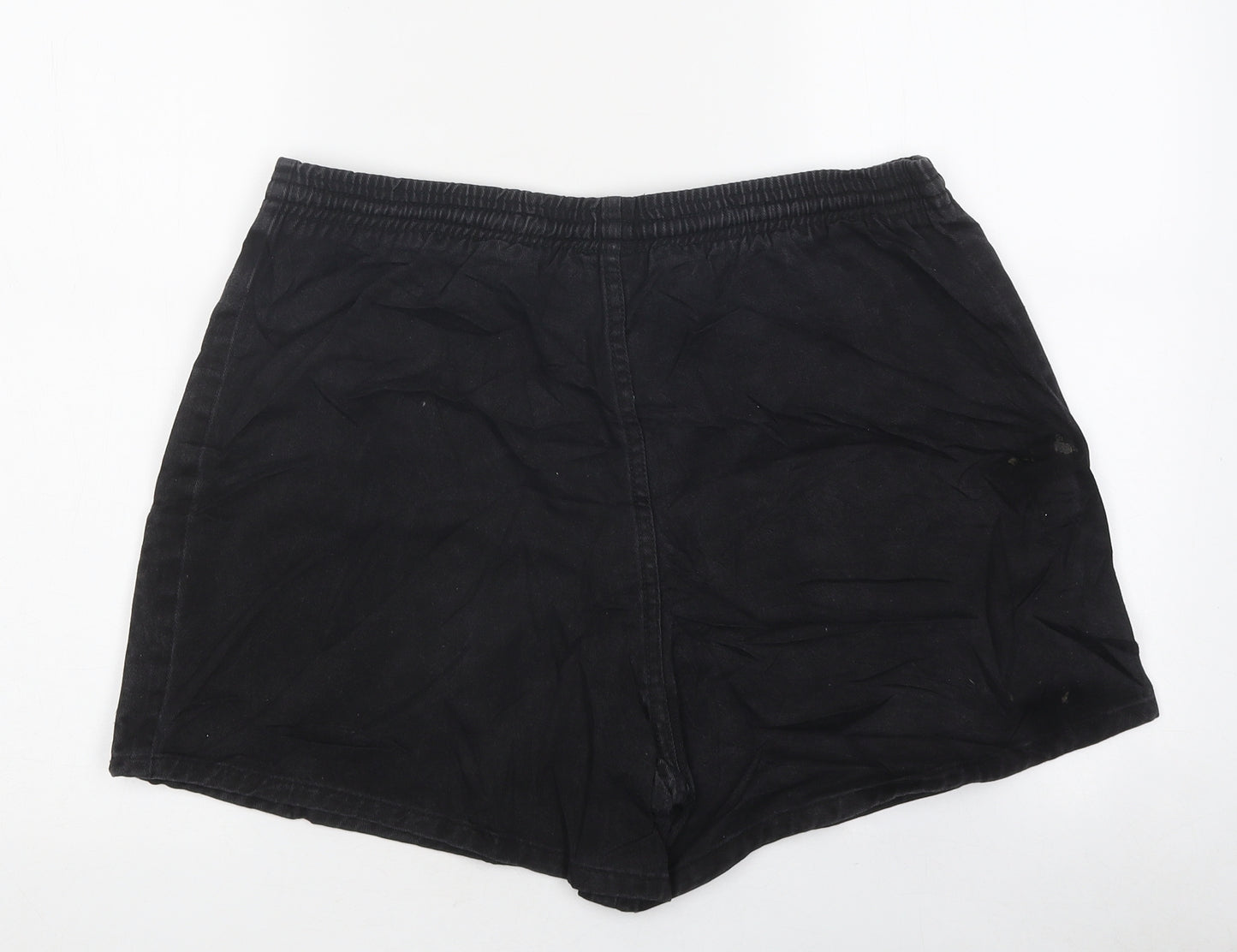 Kooga Womens Black 100% Cotton Sweat Shorts Size L L14 in Regular Pull On