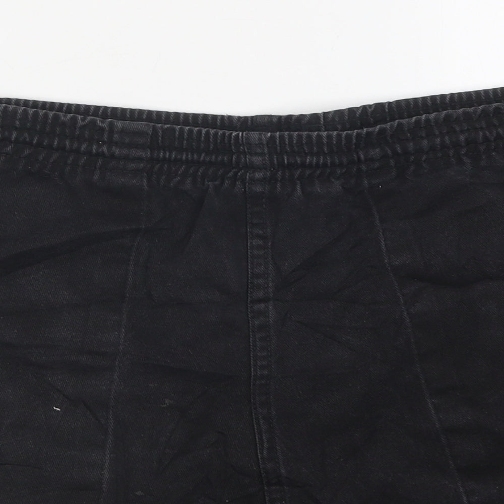 Kooga Womens Black 100% Cotton Sweat Shorts Size L L14 in Regular Pull On