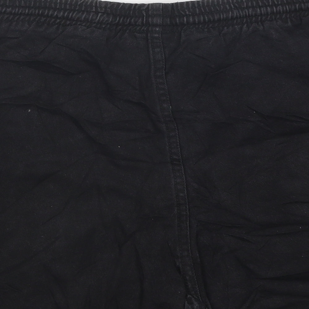 Kooga Womens Black 100% Cotton Sweat Shorts Size L L14 in Regular Pull On
