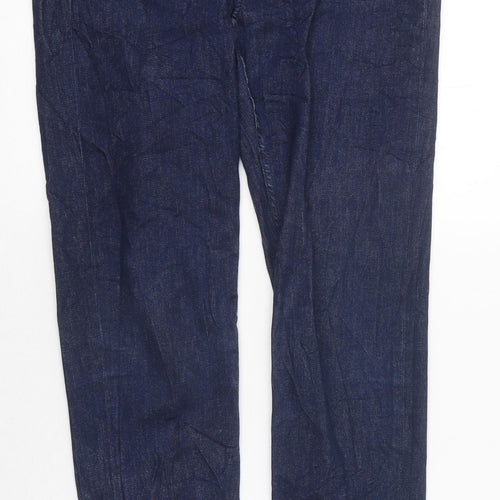 Marks and Spencer Womens Blue 100% Cotton Skinny Jeans Size 10 L34 in Slim Zip
