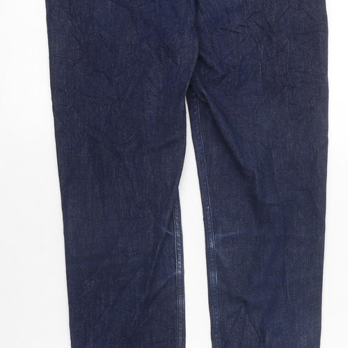 Marks and Spencer Womens Blue 100% Cotton Skinny Jeans Size 10 L34 in Slim Zip