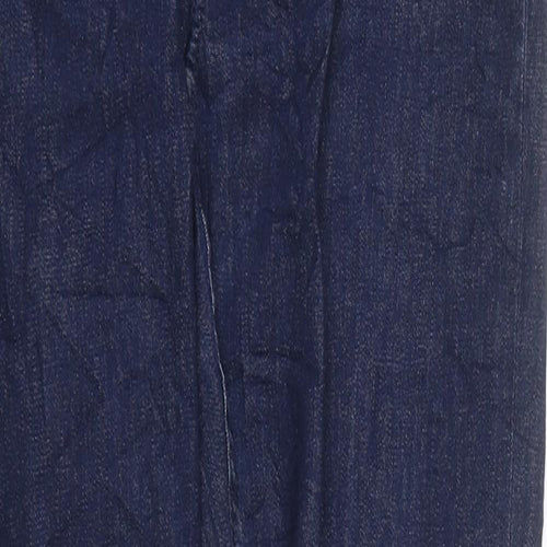 Marks and Spencer Womens Blue 100% Cotton Skinny Jeans Size 10 L34 in Slim Zip