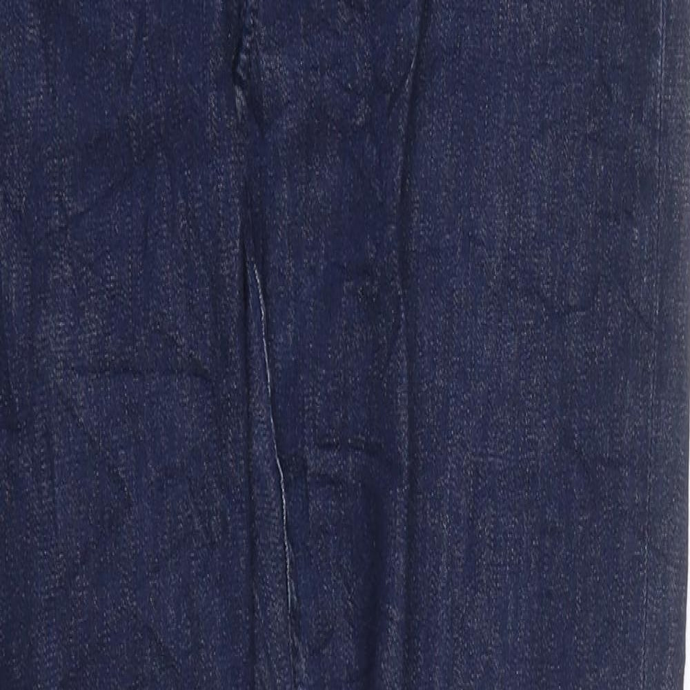 Marks and Spencer Womens Blue 100% Cotton Skinny Jeans Size 10 L34 in Slim Zip