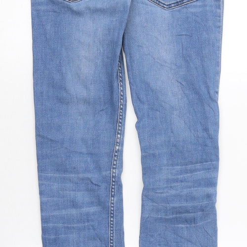 Preworn Girls Blue 100% Cotton Skinny Jeans Size 13 Years Regular Zip