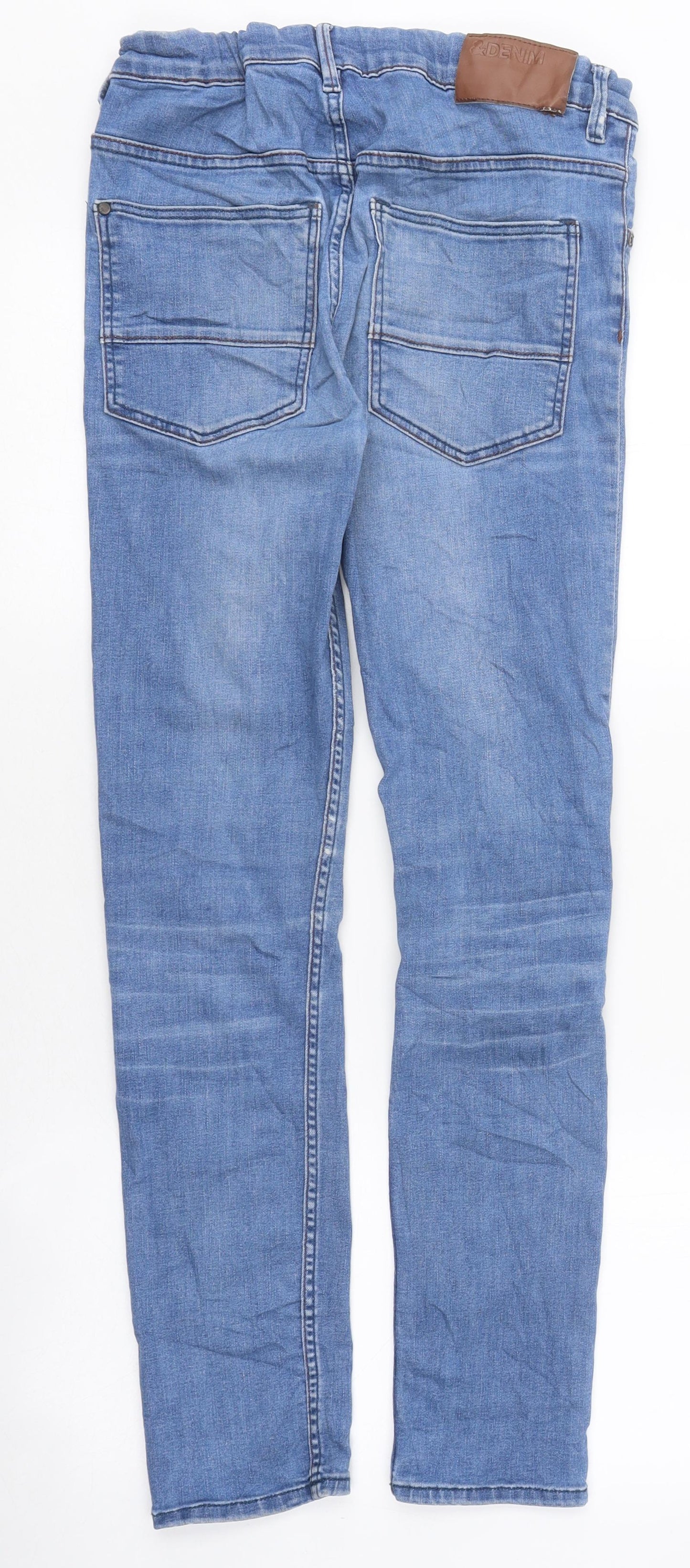 Preworn Girls Blue 100% Cotton Skinny Jeans Size 13 Years Regular Zip