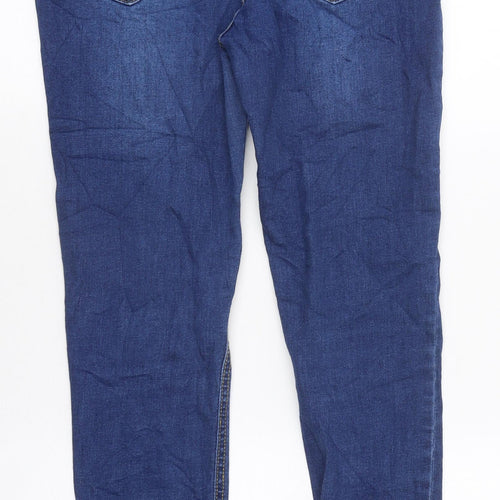 PRETTYLITTLETHING Womens Blue 100% Cotton Skinny Jeans Size 8 L34 in Regular Zip