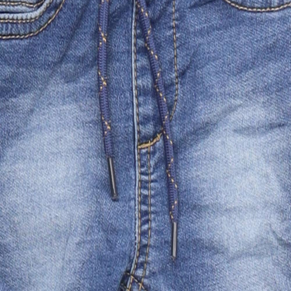 NEXT Boys Blue 100% Cotton Jogger Jeans Size 12-18 Months Drawstring