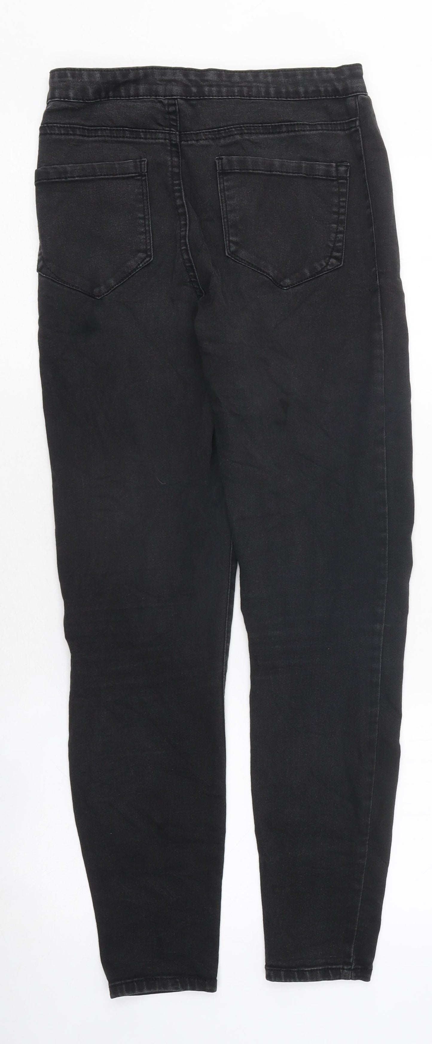 Primark Womens Black 100% Cotton Skinny Jeans Size 8 L33 in Regular Button
