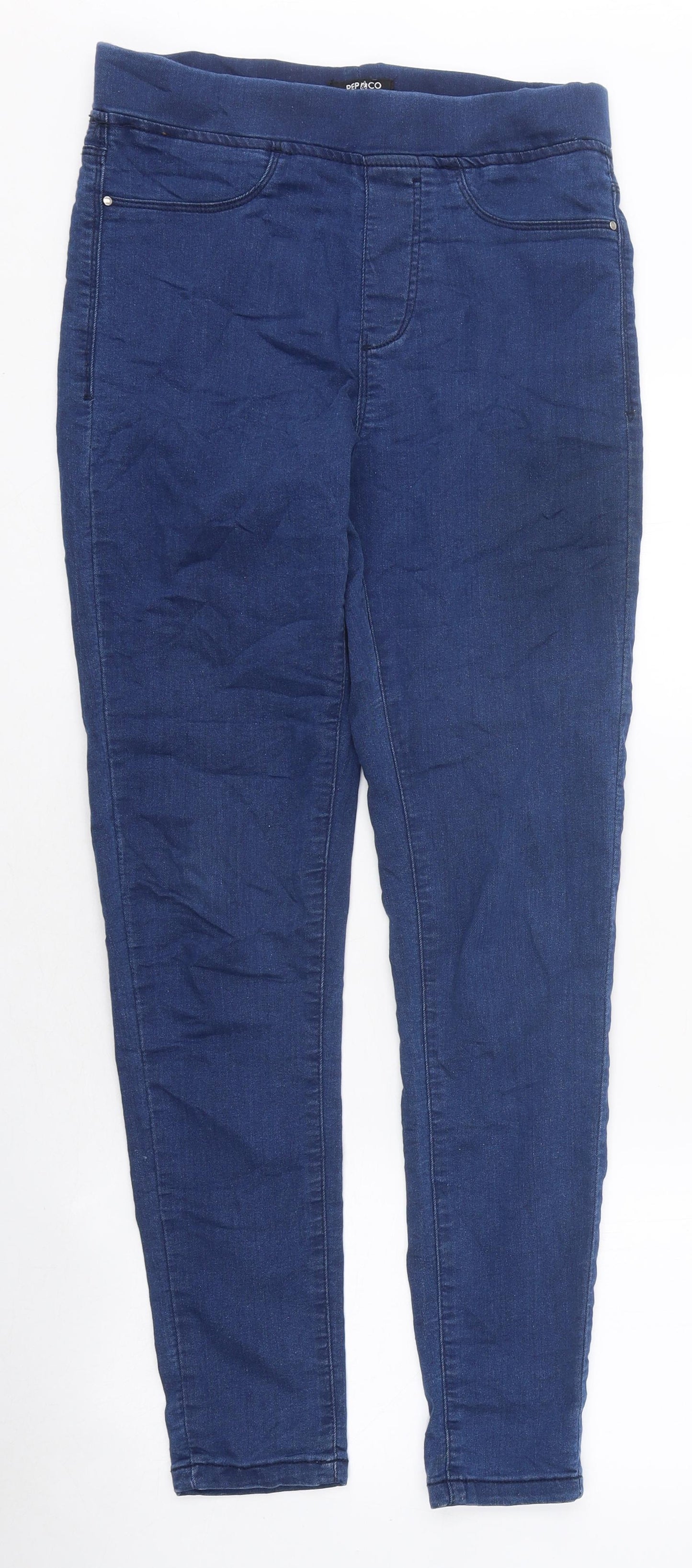 Pep&Co Womens Blue 100% Cotton Jegging Jeans Size 10 L34 in Regular
