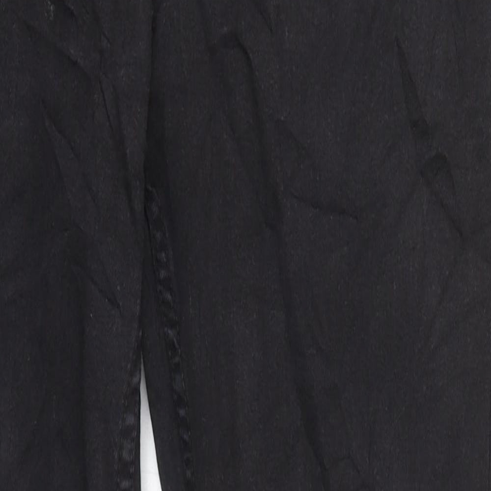 Marks and Spencer Womens Black 100% Cotton Skinny Jeans Size 10 L32.5 in Extra-Slim Zip