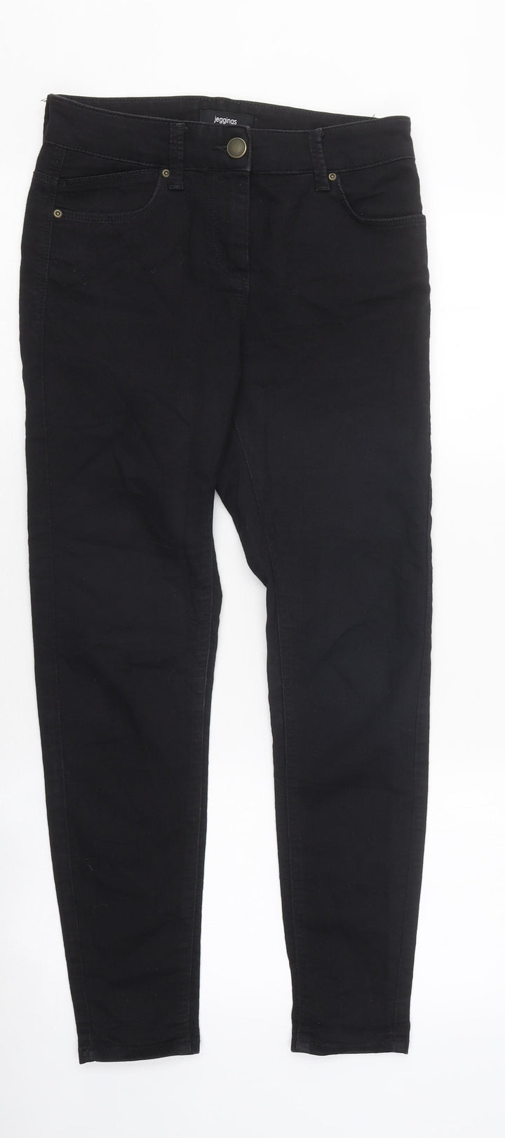Marks and Spencer Womens Black 100% Cotton Jegging Jeans Size 8 L32 in Regular Zip