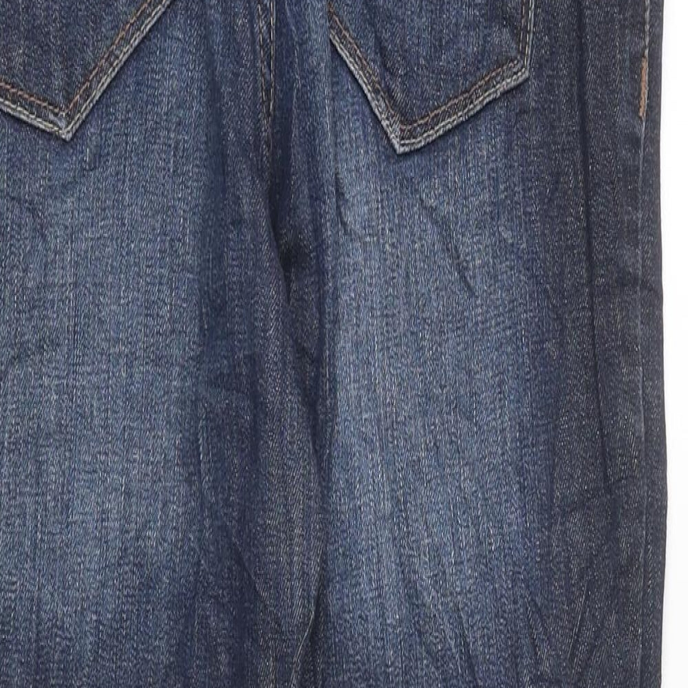 NEXT Womens Blue 100% Cotton Flared Jeans Size 12 L30 in Regular Zip