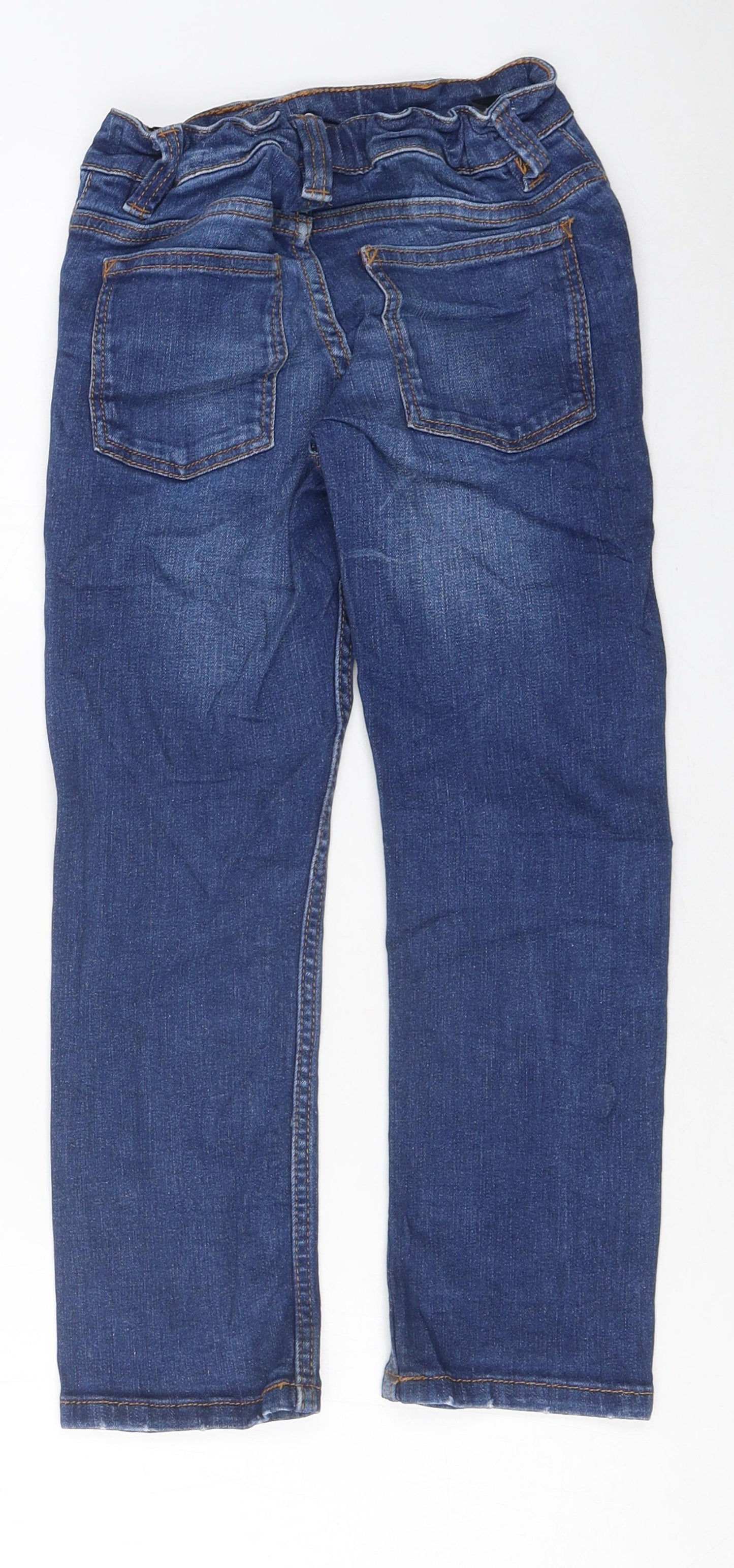 NEXT Girls Blue 100% Cotton Skinny Jeans Size 5 Years Regular Zip